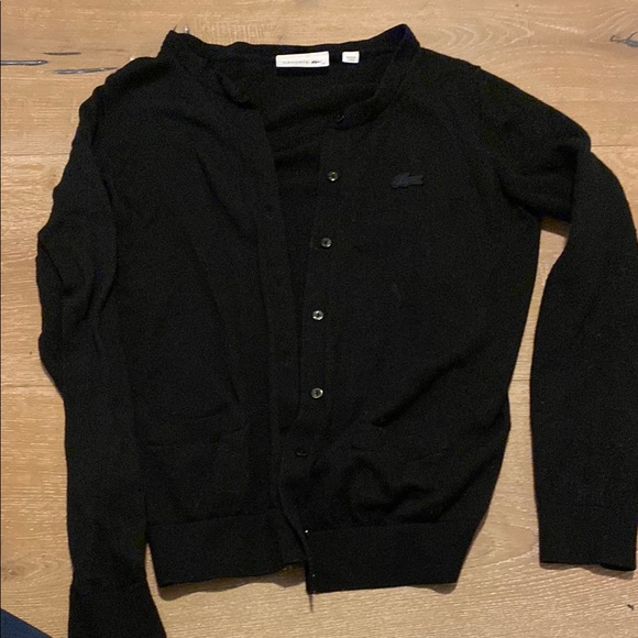 Lacoste Sweaters - Lacoste Black Cardigan Sweater
